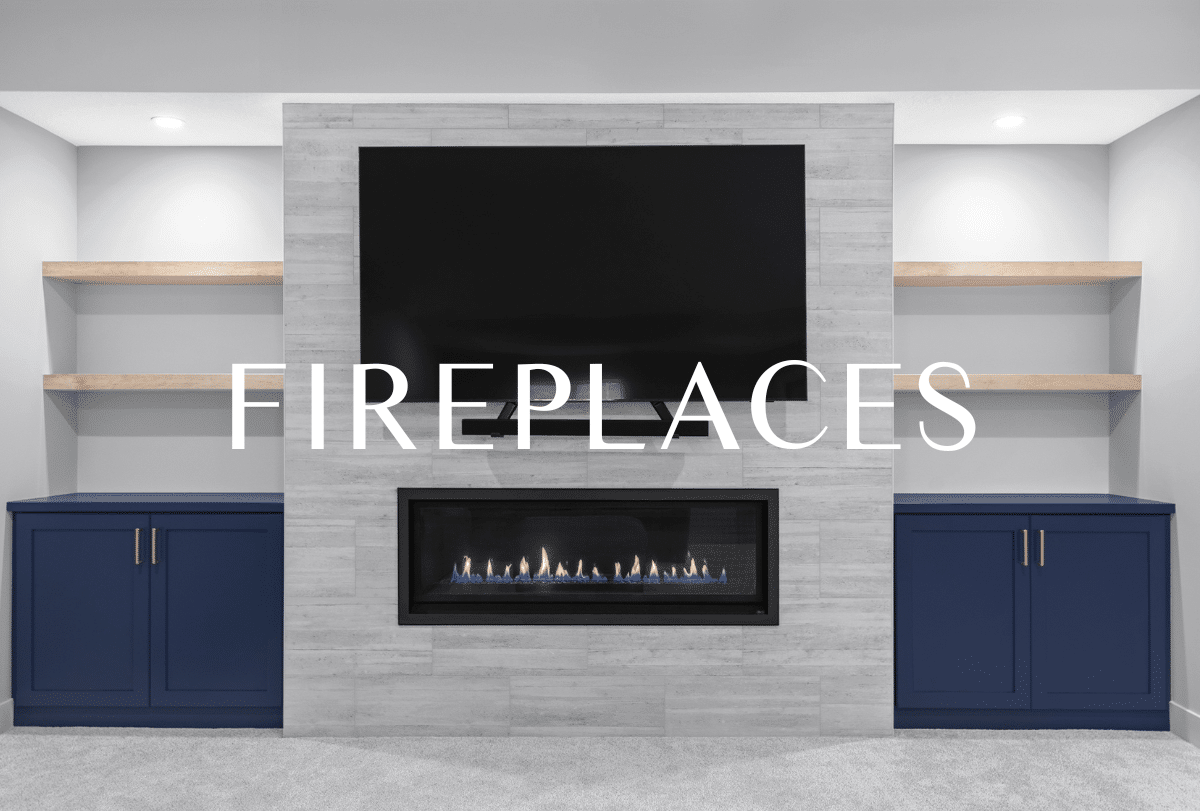 Image of a finished fireplace remodel functioning as a button to view gallery